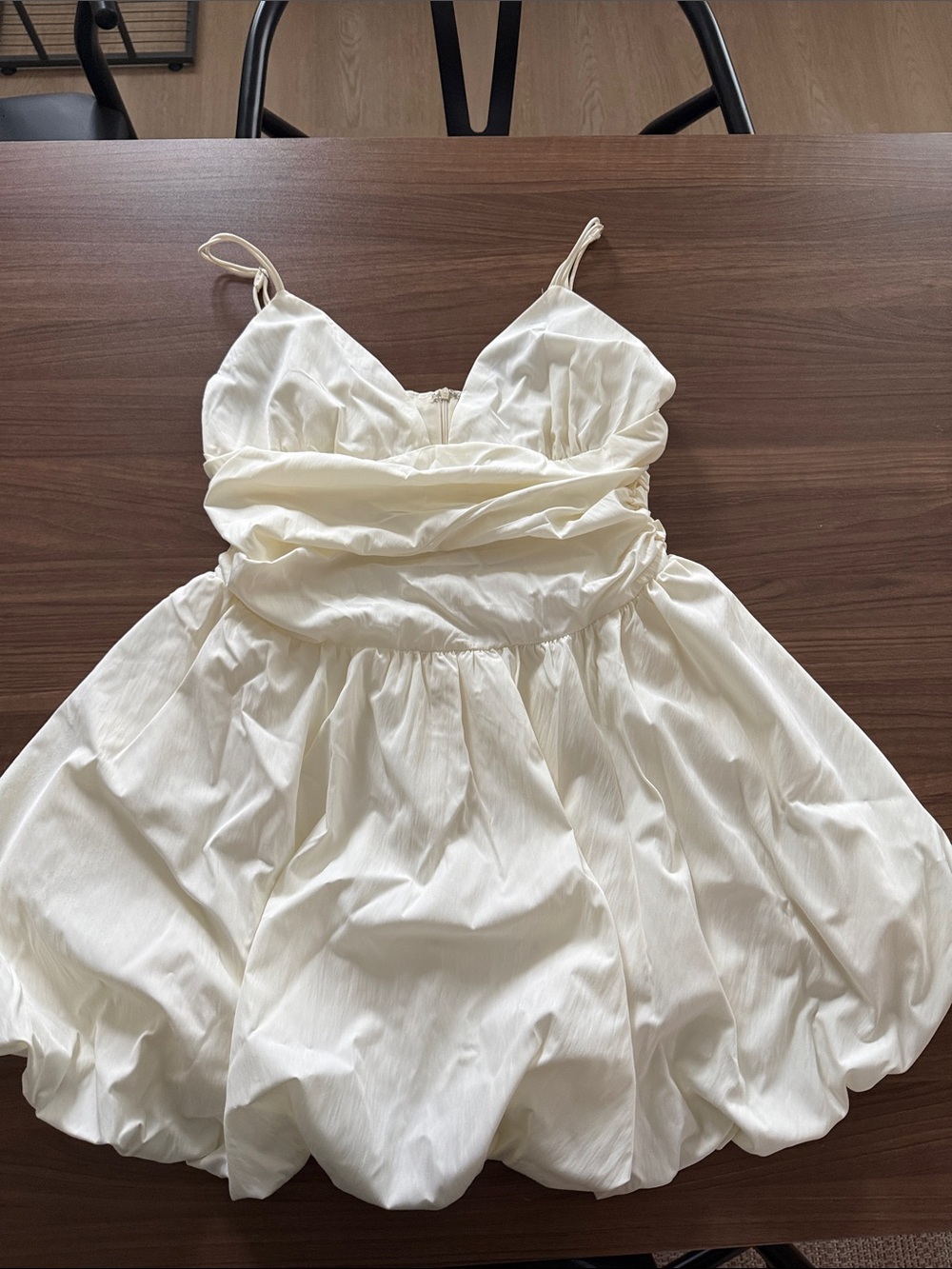 Storia Cream Mini Dress with Spaghetti Straps